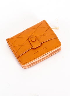 Buy Leather Flip Wallet & Card Holder with 8 Pockets and Zipped Pocket Brown in Egypt