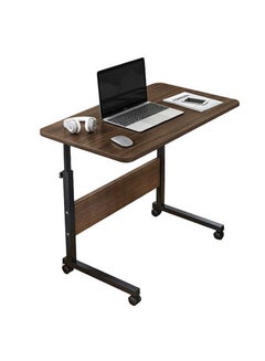 Buy Adjustable Height Laptop Table with Swivel Wheels for Home Office Portable Computer Workstation 80x40cm in Saudi Arabia