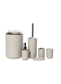 Buy Feelings Bathroom 6Pcs Set Sand Beige in UAE