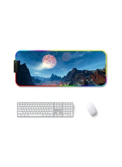 اشتري 300x800x3mm F-01 Rubber Thermal Transfer RGB Luminous Non-Slip Mouse Pad(Snow Peak) في السعودية