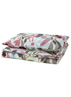 Buy Duvet Cover And Pillowcase Multicolour And Floral Pattern 150X200 And 50X80 Cm in Saudi Arabia