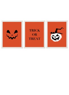 Buy set of 3, Halloween Scary Pumpkin Framed Poster 30x40cm - Spooky Halloween Wall Art Decor for Kids' Rooms, Home, Nursery, or Party -  Halloween Decoration Gift in UAE