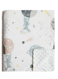 Buy Medium Size Baby Blanket for Boys Girls Soft Plush Minky with Dotted Backing, Double Layer Blanket in Saudi Arabia
