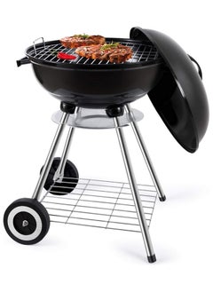 اشتري Portable BBQ Stand Set with Lid, Grill & Wheels – Lightweight Charcoal Barbecue Grill with Lid, Easy to Assemble Indoor and Outdoor Grill Perfect for Camping & Tailgating في الامارات