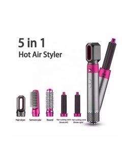 Buy 5 in 1 Curling Iron Rotary Hair Dryer Straightener Comb Curling Brush 5 Interchangeable Barrels 3 Adjustable Modes 30S Heating Smooth Ironing And Styling Tool Suitable for Home And Business Trips in Saudi Arabia