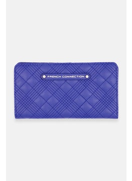 Buy Women Brand Logo Leather Wallets 18 L x 17 H x 1 W cm, Blue in UAE