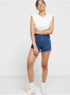 Buy Raw Edge Denim Shorts in UAE