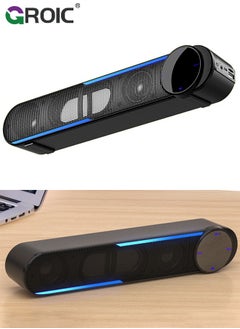 Buy Wireless Computer Speakers PC Soundbar for Monitor - Clear Sound, Bluetooth Speakers, 3.5mm AUX, Big Volume Control - Laptop Tablet Compatible in UAE