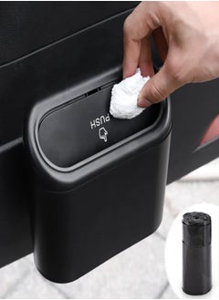 Buy Car Trash Can Container with Bin Leak Proof Dustbin,One Roll Plastic Trash Bag 20 Pieces ,Automotive Garbage Container Bin for Vehicle, Home, Office (Black) in UAE