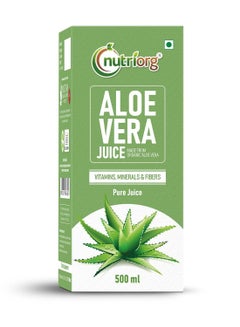 اشتري Nutriorg Aloe vera Juice 500 ml || Rejuvenates Skin and Hair | Natural Juice for Skin & hair  Care | No Added Sugar في الامارات