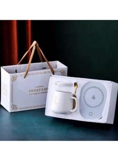Buy Coffee Mug Warmer Set with Mug,Spoon,Heater, Smart Coffee Cup Warmer with Auto On/Off Gravity-Induction for Coffee,Tea,Water,Milk, Birthday Gift Box in UAE