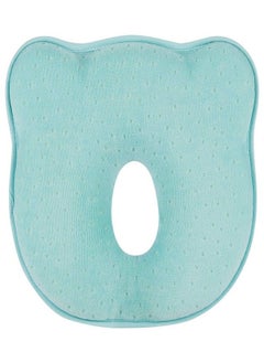 Buy Baby Bucket Baby Head Shaper Pillow - Ergonomic Memory Foam, Prevents and Corrects Flat Head Syndrome, w/Free Washable Organic Cotton Cover, for New Born and Infants, Perfect Baby Gift - [Blue] in UAE