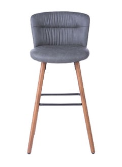 Buy Elegant Padded Long Leg Bar Stool Dark Grey and Brown 110.5 x 45.5 x 50 cm 7-11MR in Saudi Arabia