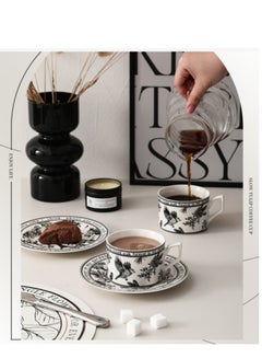Buy Small fragrance coffee cup and saucer set High appearance level afternoon tea cup with hand gift Premium water cup in Saudi Arabia