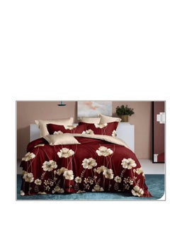 اشتري طقم لحاف Embrace King Comforter مكون من 6 قطع من القطن المصقول مقاس كينج، ملاءة سرير واحدة مثبتة 200 * 200 سم، لحاف واحد ثابت 220 * 240 سم، 4 قطع أغطية وسائد فائقة النعومة في الامارات