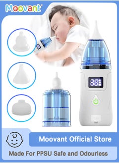 اشتري Baby Nasal Aspirator Electric Nose Suct Rechargeable 3 Level Suction Power Automatic Baby Nose Cleaner Waterproof Silent Nasal Ventilator for Infants Kids Toddlers في السعودية