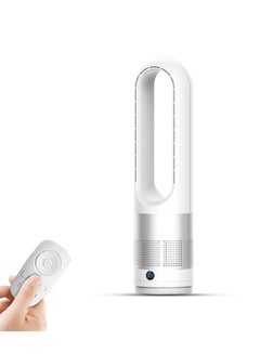 Buy Coolbaby Coolbabyadjustable Bladeless Fan Ultra Quiet Air Purification Tower Fan Remote Control Cyclewhite, silver in UAE