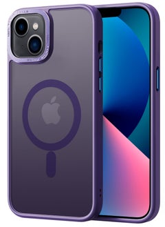 Buy Magnetic Case for iPhone 13, Compatible with MagSafe Shockproof Protection Cover, Translucent Matte Phone Case with Strong Magnet, Slim Case for Apple 13 6.1 Inch (2021)(Purple) in Saudi Arabia