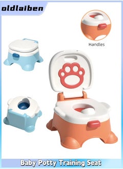 اشتري 3-In-1 Baby Potty Training Seat, Baby Cute Potty Step Stool, Removable Potty Pot, Splash-Proof Potty Chair Toilet for Toddler& Baby& Kids（Orange） في السعودية