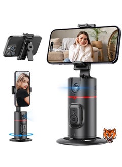 اشتري "Auto Face Tracking Tripod – Smart 360° Rotation Body Phone Camera Mount for Vlogs & TikTok, with Remote, Extendable, Rechargeable (Black)" في الامارات