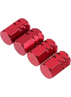 اشتري Tire Valve Stem Caps, 4 Pcs Anodized Aluminum Tire Valve Cap Set Corrosion Resistant Universal for Cars, SUVs, Bike, Trucks and Motorcycles, Car Wheel & Tire Exterior Accessories (Red) في الامارات