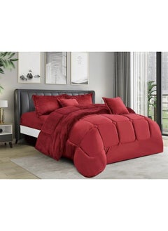 Buy 6 Pieces Winter Comforter Set One Velvet Side And One Side Fur Queen Size 230x250 cm in Saudi Arabia