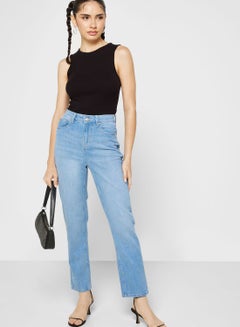 Buy High Waist Slim Fit Cropped Jeans in UAE