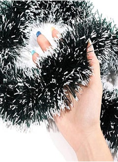 Buy Total 33 Feet Black Green Tinsel Garland Tree Decoration Streamer White Snow Metallic Garland Xmas Tree Hanging Streamers for Party Supplies Indoor Outdoor Decor 3.5 Inch Wide(2 Pieces) in Egypt