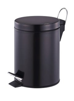 Buy Stainless Steel Black Pedal Bin - 5 Liter in UAE