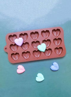 Buy 2 Piece 15 Hole Heart Shape Silicone Chocolate Mold in UAE