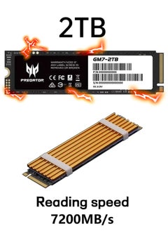 Buy 2TB 7200MB/s SSD PCIe NVMe Gen4 M.2 2280, Internal Solid State Drives, Compatible with PS5, Desktop computer, Laptop, Including Heatsink, Disassembly Tools and Installation Instructions in UAE