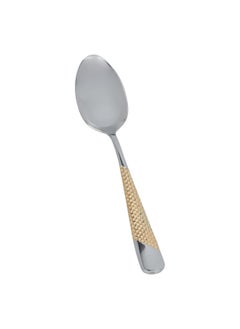 Buy Silver Eating Spoon Set Gold Pattern 6 Pieces in Saudi Arabia