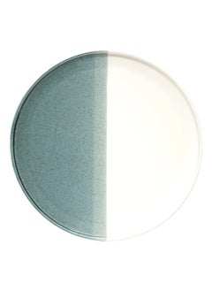 Buy Half Glazed Porcelain Dessert Plate Green and White 21 cm R2862#DGRE in Saudi Arabia