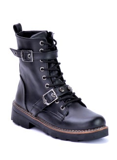 Buy Leather boots with zipper and buckle sh-2 in Egypt