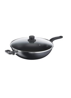 Buy TEFAL Wok Pan with Lid | Cook Easy Xl 36 cm Frying Pan |Non Stick Frypan | Aluminium | Black |  | B5039296 in UAE