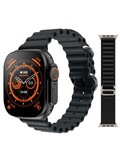Buy X9 Ultra Smartwatch Series 9 IPS Display 2.2 Inch - Compass - Bluetooth V5.2 - two strap Silicone and Nylon - Blood Oxygen and Pressure and Heart Rate monitor in Egypt
