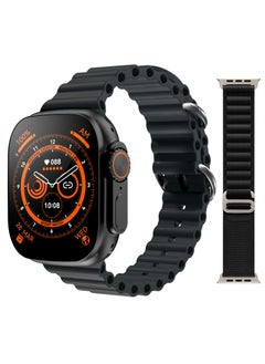 Buy X9 Ultra Smartwatch Series 9 IPS Display 2.2 Inch - Compass - Bluetooth V5.2 - two strap Silicone and Nylon - Blood Oxygen and Pressure and Heart Rate monitor in Egypt