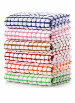 اشتري Kitchen Dish Towels, 16 Inch x 25 Inch Bulk Cotton Kitchen Towels, 6 Pack Dish Cloths for Dish Rags for Drying Dishes Clothes and Dish Towels في السعودية