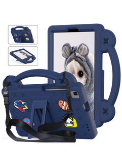 Buy Case Fit Samsung Galaxy Tab A7 Lite 8.7-Inch 2021 (SM-T225/T220/T227), DIY Cartoon Pattern, EVA Shockproof Cute Kids Cover with Screen Protector/Handle/Stand/Shoulder Strap, Navy Blue in Saudi Arabia