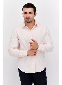 Buy Men Regular Fit Solid Long Sleeves Casual Shirt, Rose Pink in Saudi Arabia