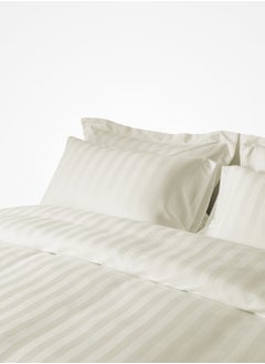 Buy Microfiber Hotel Duvet Cover Sets, Fits 160 cm x 200 cm Size Bed, 4 Pcs Queen Size, Hotel Stripe Pattern in Saudi Arabia