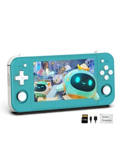 اشتري RG505 Retro Game Handheld Game Console with 128GB TF-card Built-in 3000+ Games, 4.95-inch OLED Touch Screen with Android 12 System, Unisoc Tiger T618 and Compatible with Google Play Store (Turquoise) في السعودية