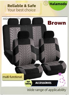 Buy 9 Pcs Car Seat Cover Full Sets, Leather Cars Seats Covers, Automotive Interior Accessories, Stylish Protectors Split Design, 2 Front Bucket, 1 Back, 1 Rear Bench, 5 Headrest Covering in UAE