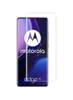 Buy Tempered Glass,3D Curved Edge High Definition Anti Scratch 9H Hardness Bubble-Free Case Friendly Full Glue Screen Protector for Moto Edge 40 (UV Tempered Glass) in UAE