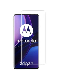 Buy Tempered Glass,3D Curved Edge High Definition Anti Scratch 9H Hardness Bubble-Free Case Friendly Full Glue Screen Protector for Moto Edge 40 (UV Tempered Glass) in UAE