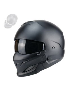 Buy Motorcycle Helmet Vintage Combined Helment Half-Helmet Street Bike Safety Helmet Shock Absorption with Detachable Face Cover for Men & Women All Seasons in UAE