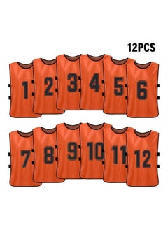 Buy 12-Piece Double-Sided Number Printed Vest Set in Saudi Arabia