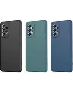 Buy Samsung Galaxy A52/ A52S  3-Pack Matte Silicone Case Cover - Slim, Colorful, Good Grip (Black, Blue, Green in UAE