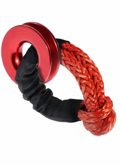 Buy Shackles, Towing Winch Snatch Recovery Ring, with Soft Shackle 1/2"" X 22 Inch, Snatch Block, for ATV UTV SUV Truck Recovery (Red Ring, Shackle) in UAE