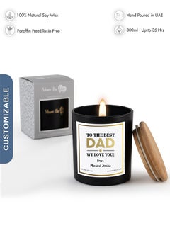 Buy Personalised Scented Candle - The Best Dad Luxury Soy Wax Candle - Black in UAE